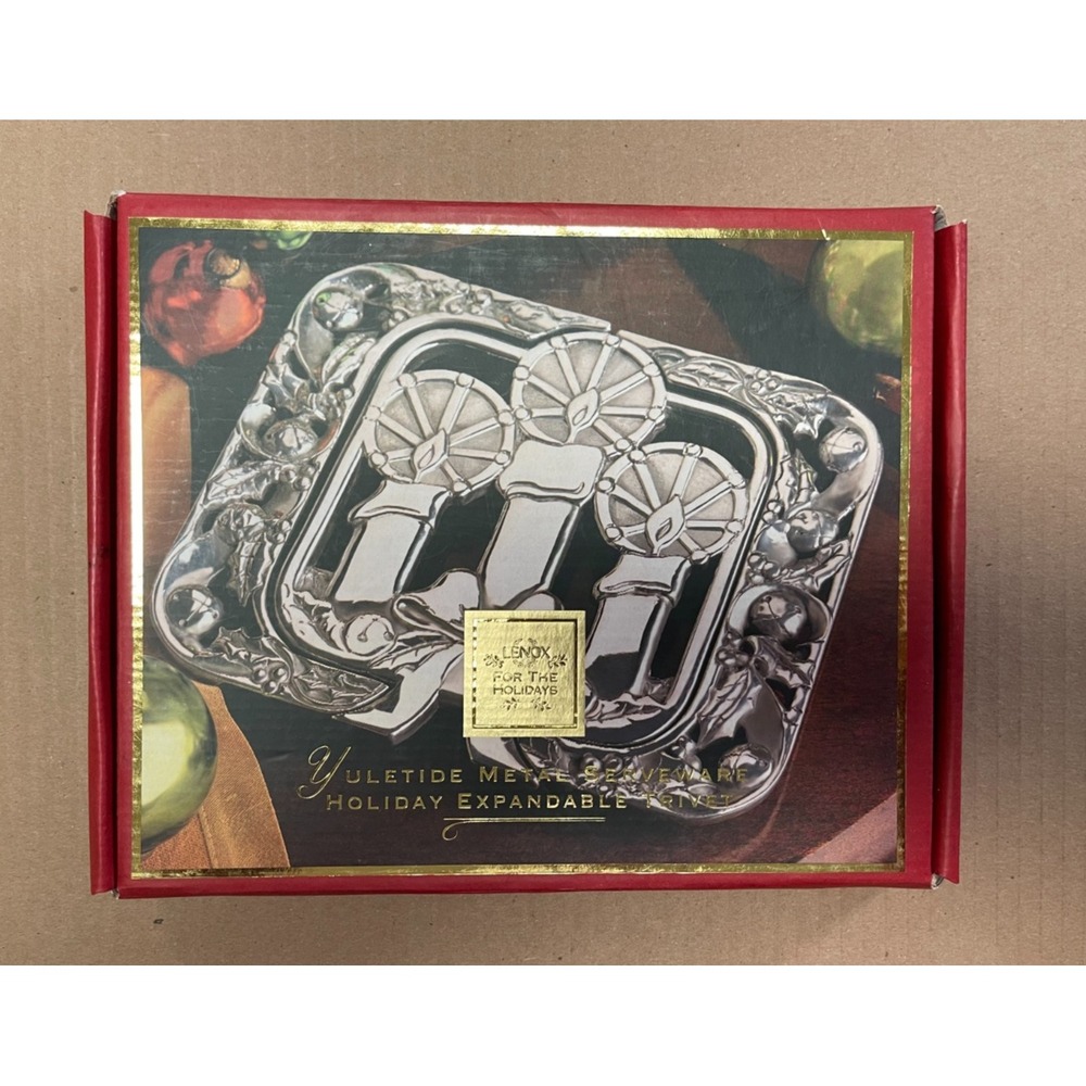 Lenox Yuletide Metal Serveware Holiday Expandable Trivet – New in Open Box